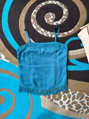 LOFT Teal Lace-Trim Cami